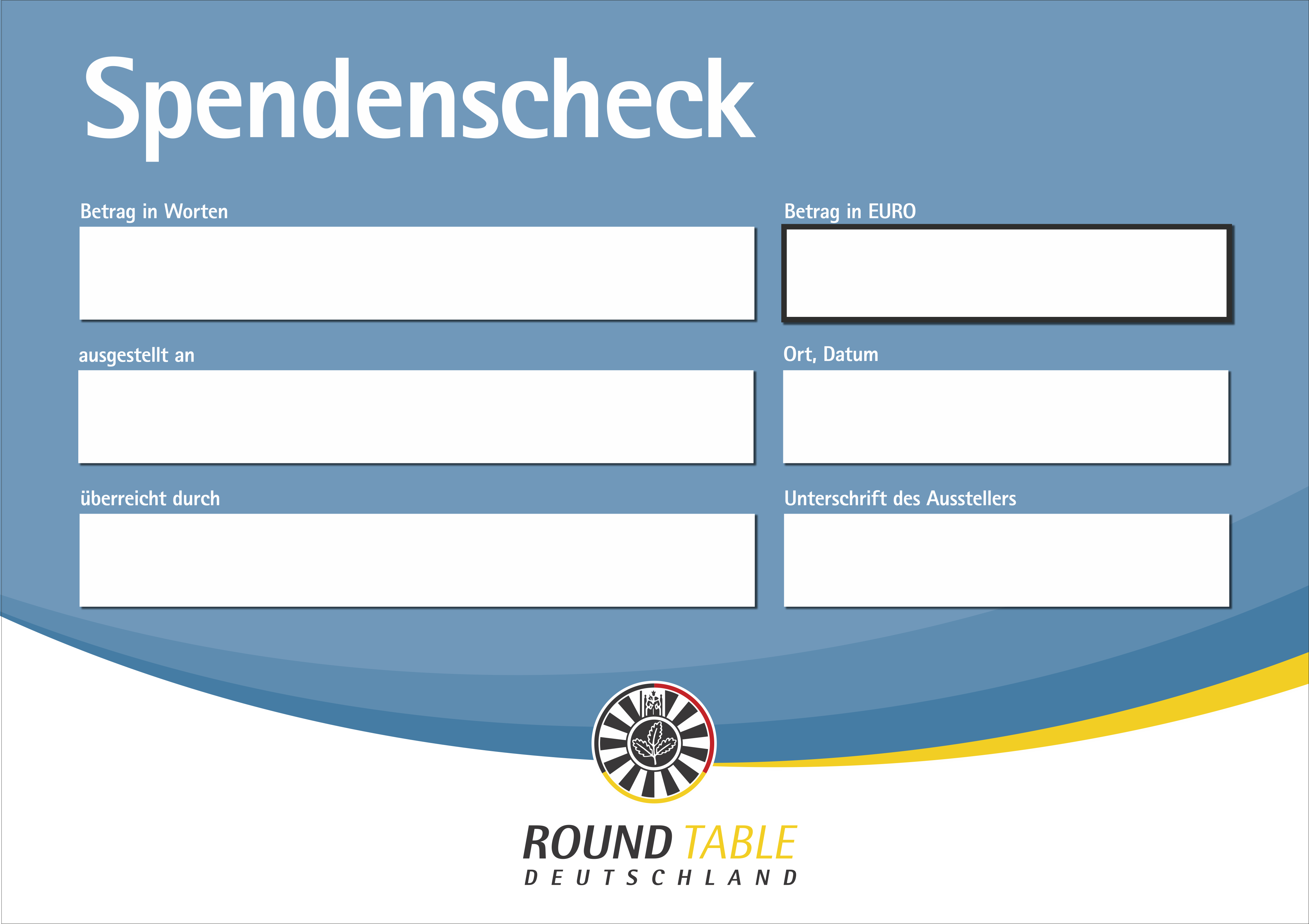 Spendenscheck DIN A1 Hartschaumschild